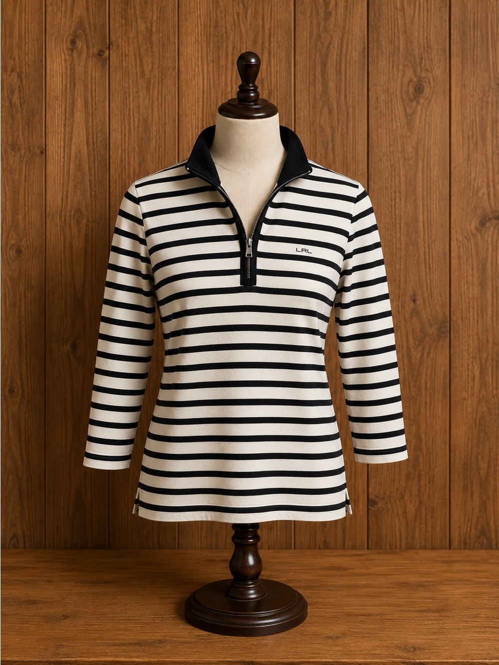 Lauren Ralph Lauren Lauren Active 1/4 zip pop over striped athletic top size S